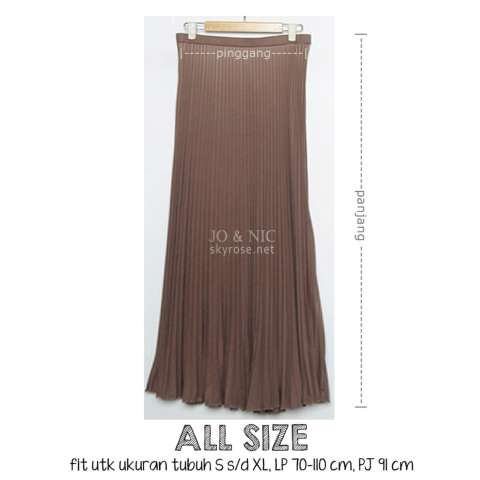 JO & NIC Pleated Long Skirts - Rok Panjang Lipit Fit to XL - Milo 4
