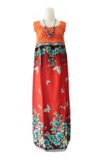 Kampung Souvenir - Long Dress Miyabi - Orange Butterfly