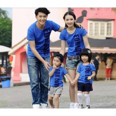 Agen Couple Keluarga 2 Anak - Family Kapel Online - Kaos Kembaran ( Coupel / Capel / Copel ) For Love 2 anak Biru
