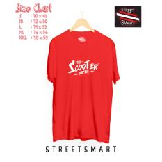Kaos distro scooter vespa cotton combed 30s Merah