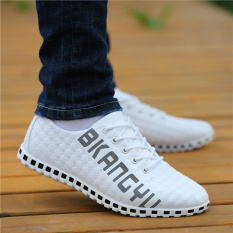 Kebugaran Pria Musim Semi Dan Musim Gugur Baru Sepatu Trendi Kasual Sepatu Kulit (F50 Putih)