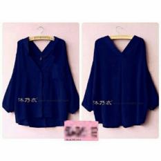 Kedai_Baju Blouse Wanita Eriya / Blouse Cewek / Shirt Wanita / Blouse Japan Style / Blouse Modern / Sabrina Wanita NR - Navy
