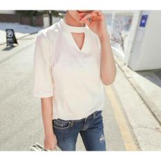 Kedai_Baju Blouse Wanita Ribkaho / Blouse Cewek / Shirt Wanita / Blouse Korean Style / Blouse Modern / Sabrina Wanita NR - Putih