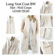 Kedai_baju Formal Wanita / Long Vest Coat - Putih