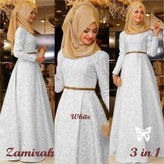 Kedai_Baju Pakaian Muslim / Baju Muslim Murah Syari Hijab / Gamis Zamirah Putih