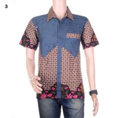 Kemeja Batik Hem Batik Kombinasi Dengan Saku Paspol Winata - Motif 3