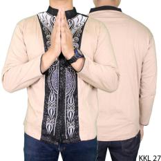 Baju Koko Dewasa Lengan Panjang Katun Krem