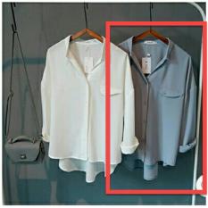 LF BEST QUALITY Kemeja Wanita Polos Emmi / Hem Fashion / Kemeja Cewek Tunik /Kemeja Santai Wanita Kasual Emma / Tunik Wanita / Long Hem Wanita NR- Abu / Kemeja Formal Wanita / Kemeja Kerja Wanita / Long Hem Wanita / Atasan Wanita / Kemeja Casual Wanita