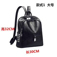 Korea Fashion Style Kulit Lembut Perempuan Baru Perjalanan Tas Ransel Modis Tas Ransel (Model 1 Hitam Domba Kecil Pola Besar)