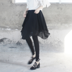 Korea Fashion Style Sifon Baru Rok Wanita Celana (Hitam)