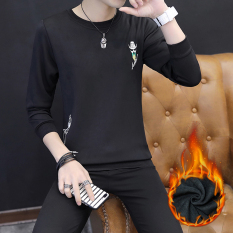 Korea Fashion Style Musim Semi Bagian Tipis Siswa Baju Dalaman Kaos Sweater (Kecil Kepala Orang Hitam)