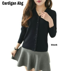 Ladies Fashion Cardigan Abg / Sweater Lengan Panjang / Baju tebal hangat / Polos / Baju Rajut (ABG) NR - HITAM