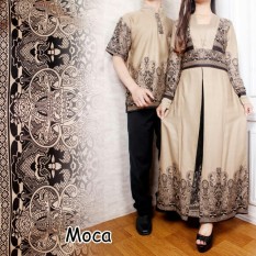 Ladies Fashion Kebaya Setelan Kutu Baru Modern Anandi / Batik Couple Busana Kemeja Muslimah Pria / Dress Gamis Wanita Muslimin (Andaan) 7T - Coklat susu