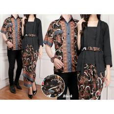 Batik Couple Kalong Asli 3in1 | Kemeja/ Dress Wanita Batik | Kemeja Couple Batik Berkualitas (randami) 7T - Coklat