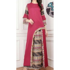 LF Jumpsuit Setelan Batik Wanita Cantik Muslim Luci / Set Baju Dan celana Muslim Muslimah AK (renamo) - Maroon D2C