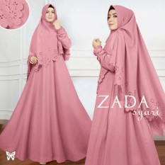 LF Maxi Gamis Dress muslim Zad/ Set Terusan Maxi Hijab Gamis Syar'i / Syari Simple Elegant / Baju Muslim Wanita / Kebaya Modern Balotelli (Daza) SS - Dusty Pink D2C