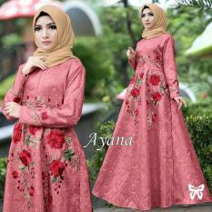 LFS Gamis Muslimah Iyana/ Set Terusan Maxi / Syari Simple Elegant / Baju Muslim Wanita / Kebaya Modern Baloteli Tanpa Pasmina (anaay) SS - Dusty Pink