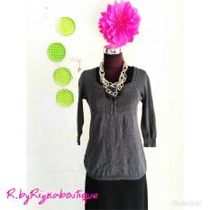 Logo Jeans Grey Knit Blouse