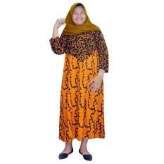 Longdres Lengan Panjang Jumbo Batik Cap Halus Pekalongan, Baju Tidur, Piyama, Leher Kerut (RLD003-11)