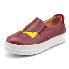 Malange Di Kulit Dengan Sol Tebal Monster Kecil Kasual Sepatu (Merah)