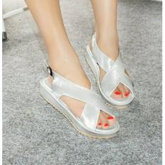 Marlee Wedges Cross Strap ME-19 Putih