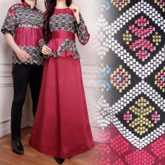 Miracle Couple Gamis Maxi Longdress Satin-Maroon