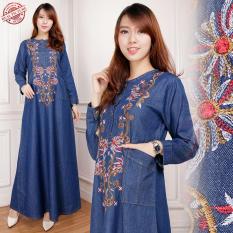 Miracle Dress Maxi Khalisa Gamis Jeans Longdress Wanita