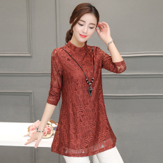 MM Tambah Beludru Lengan Panjang Di Bagian Panjang Blus Wanita Baju Dalaman (Kopi Warna (Tambah Beludru) Spot Sekarang Mengirim)