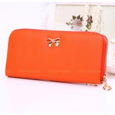 Montana Samantha Gambar Pita Dompet Panjang Wanita Dengan Pita Kulit PU Restleting Woman Leather Long Wallet Zip - Pink