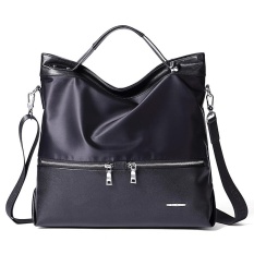 Montblanc (MANTOBRUCE) Mens Shoulder Bag Canvas Fashion Bisnis Kasual Pria Shoulder Oblique Cross Handbag M1164002 Hitam-Intl
