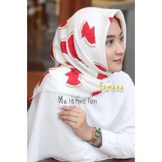 MOOIE - (FREE KLIP TURKI) KERUDUNG HIJAB JILBAB SEGI EMPAT WOLFIS MOTIF SEMANGKA WATERMELON SQUARE