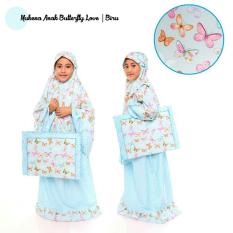 Mukena Anak Murah - Butterfly Love Biru Size XS