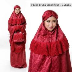 MUKENA EXCLUSIVE HANTARAN NIKAH SUTRA PARIS PREMIUM BORDIR MERAH MARON