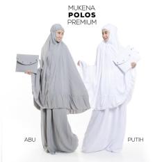 MUKENA TELEKUNG DEWASA KATUN RAYON POLOS JANGER PREMIUM ABU PUTIH