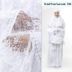 MUKENA TELEKUNG RUKUH EXCLUSIVE PREMIUM PRADA SWAROVSKY BORDIR PUTIH