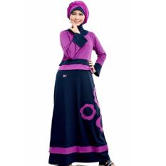Mutif M-102 Dress Wanita Baju Muslim Modern Gamis Katun Combed Kaos Purple
