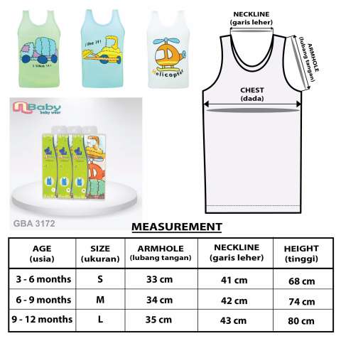 Nbaby Singlet Bayi Laki Tanktop Bayi Laki BBA 3174 3