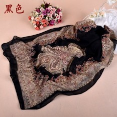 Desain Baru Cetak Bunga Syal/Selendang Sifon Sutra Populer Pembungkus Panjang Musim Dingin Pantai Hijab Muslim Kepala Scarves 160 Cm * 50 Cm Sifon Bunga Pola Sutra Selendang Syal Kasmir Jilbab Pashima Bandana FQ001-Internasional