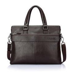 Polo Baru XH PU Leather Briefcase Pria Briefcase Pria Bisnis Tas Kualitas Tinggi Tas Messenger Pria 14 -inch (Brown) -Intl