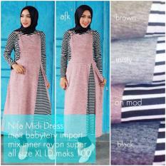 NIFA MIDI DRESS - Fashion Tunik Muslimah Terkini Baju Gamis Maxidress Babyterry Import