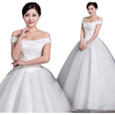 Off Shoulder new design high quality wedding dress white princess wedding gown fashion sexy Vestidos - intl