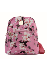 OH Wanita Motif Bunga PU Kulit Sekolah Tas Travel ShouldersBag Backpack Pink-Intl