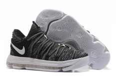 Oreo Basketball Shoe The 2017 NBA World Champions Men's OFFICIAL Comfortable Zoom GSW #35 Kevin Durant Sneakers KD 10 EP (Black)