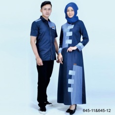 Original Azzurra Jual Dress Muslimah Couple Wanita 645-12 Warna : Navy Komb Terbuat dari Bahan : Katun