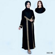 Original Azzurra Jual Gamis Muslimah Casual Wanita 342-46 Warna : Hitam Terbuat dari Bahan : Black Jet