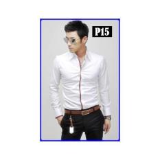 P15 Kemeja Putih Laki-Laki Hem Korea- Tailor Kelas Atas SIZE LENGKAP