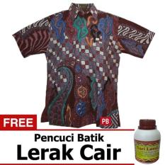Pasar Beringharjo Fashion Baju Kemeja Hem Atasan Katun Batik Pria Dewasa Kerja Kantor Kasual - Non Seragam Sarimbit Couple Keluarga Murah - Lengan Pendek - Terbaru Modern - Muslim Furing Ikam M
