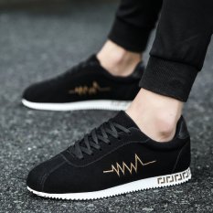 Pemuda Korea Fashion Style Datar Siswa Sekolah Menengah Terjatuh Sepatu Pria Sepatu Cortez Nike (Emas Hitam) sepatu pria Sepatu kulit Sepatu kerja sepatu formal pria