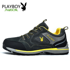 PLAYBOY Luar Rumah Pria Hiking Boot Sepatu Sneakers (Abu-abu Gelap)