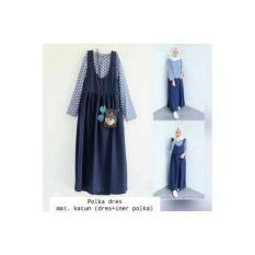 Polka Dress / Baju Polkadot / Gamis Murah / Setelan Hijab / Baju Korea